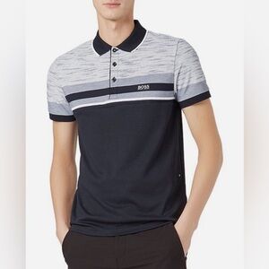 BOSS SlimFit -FIT Polo Shirt with Overprinted Stripe Size S NWOT